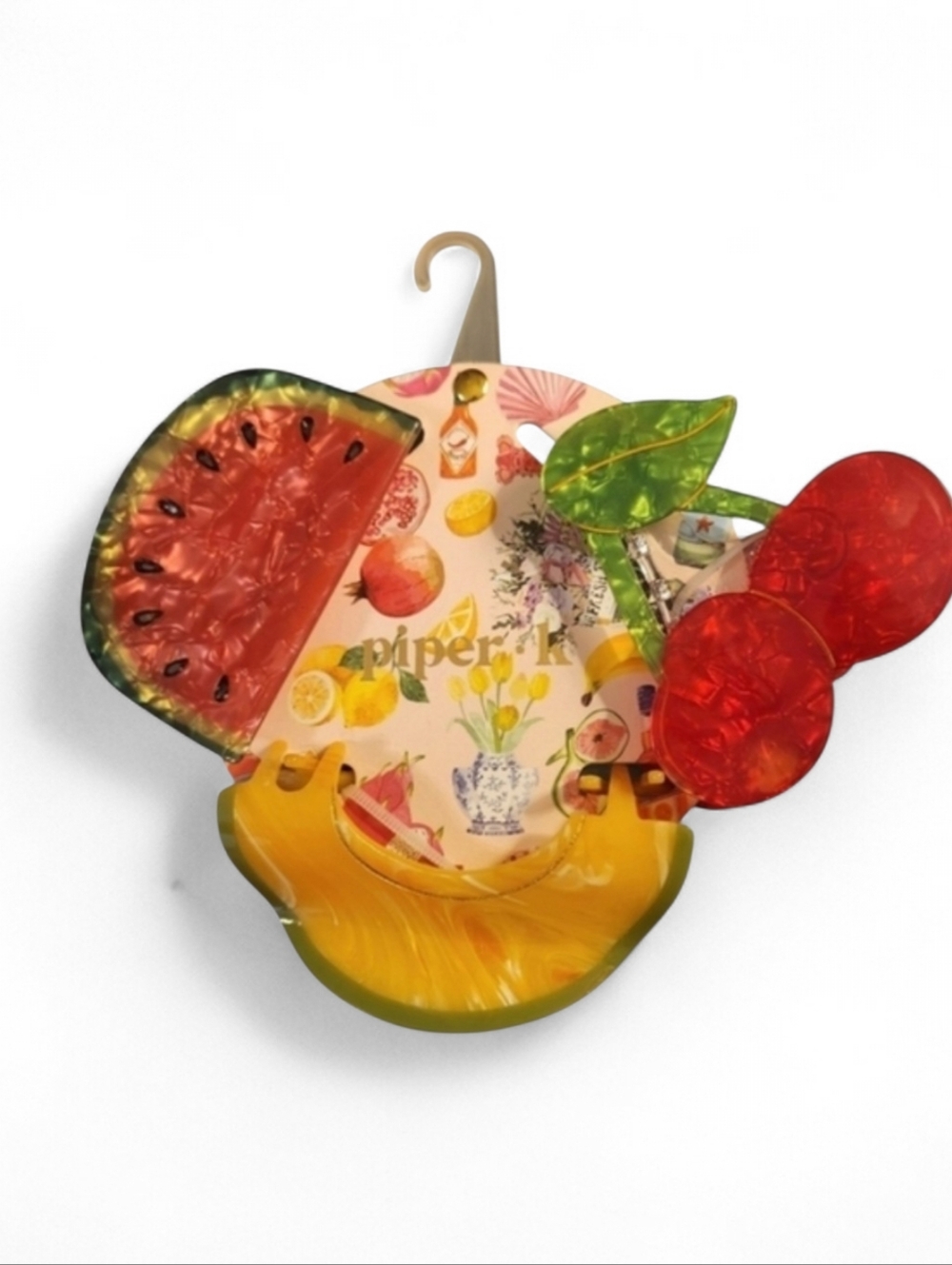 Piper K Fruit Themed Large Hair Clip Set